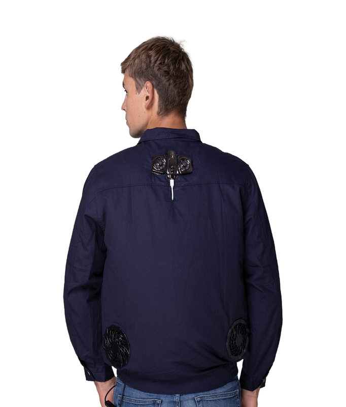 Blue Long Sleeve Semiconductor Device Cooling Vest for Outdoor High Temperature Work